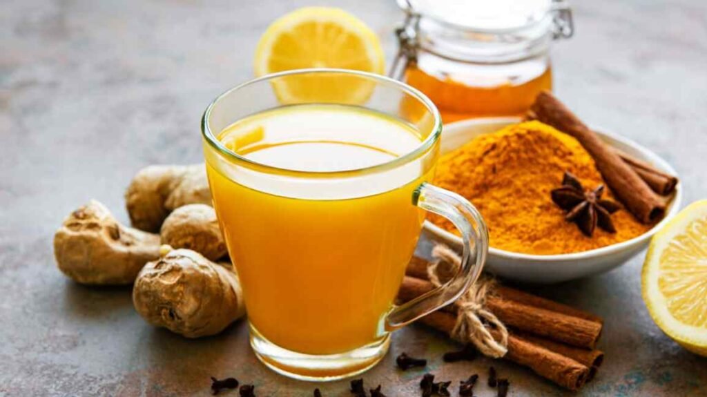 Consuming Magnesium Vitamin D Turmeric Ginger and Ashwagandha Lemonade